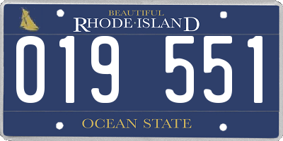 RI license plate 019551