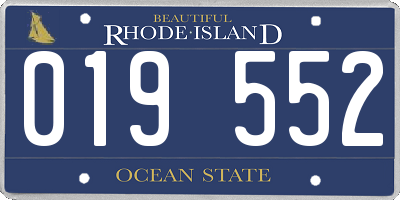 RI license plate 019552