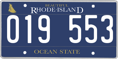 RI license plate 019553