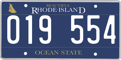 RI license plate 019554