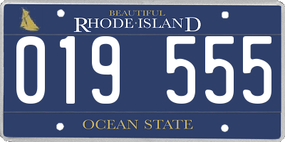 RI license plate 019555