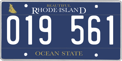 RI license plate 019561