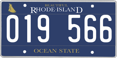 RI license plate 019566