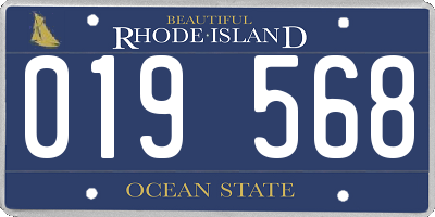 RI license plate 019568