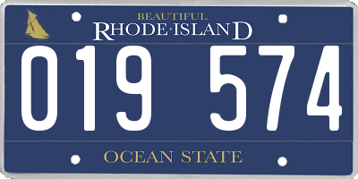 RI license plate 019574