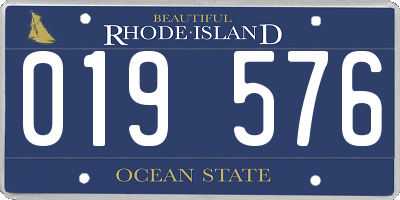 RI license plate 019576