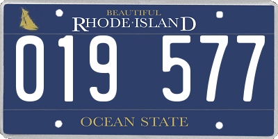 RI license plate 019577