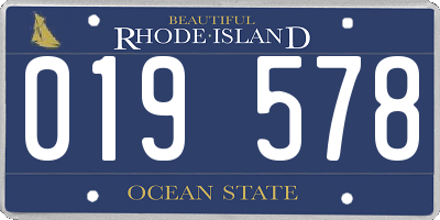 RI license plate 019578