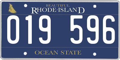 RI license plate 019596