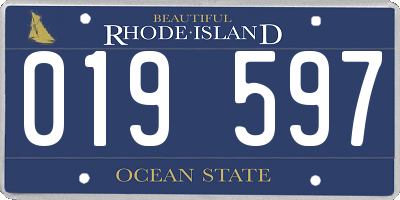 RI license plate 019597