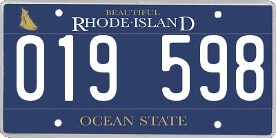 RI license plate 019598