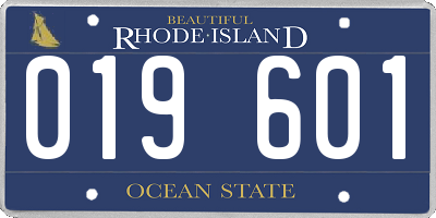 RI license plate 019601