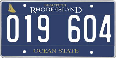 RI license plate 019604