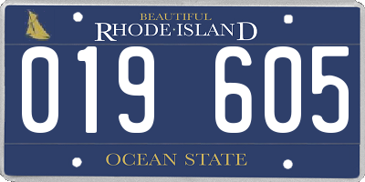 RI license plate 019605