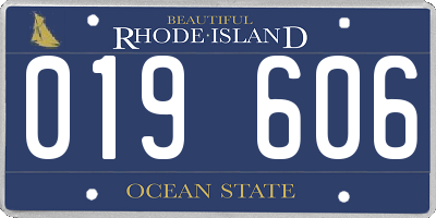 RI license plate 019606