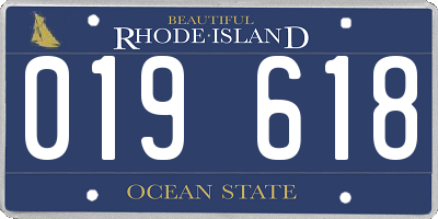 RI license plate 019618