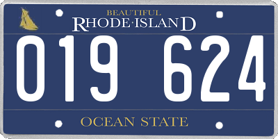 RI license plate 019624