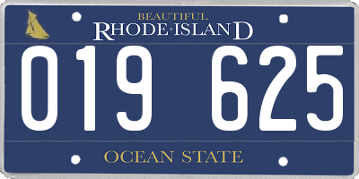 RI license plate 019625