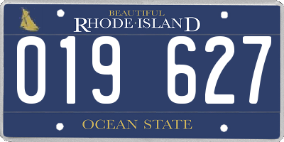 RI license plate 019627