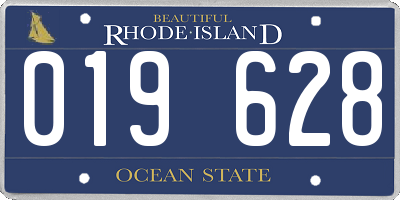 RI license plate 019628