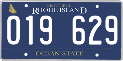 RI license plate 019629