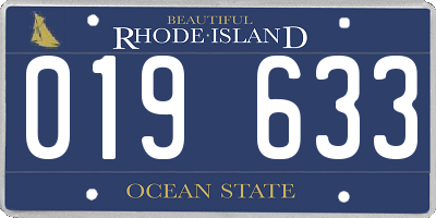 RI license plate 019633