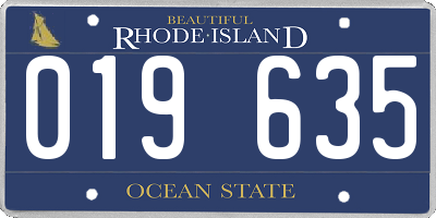 RI license plate 019635