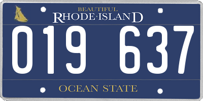 RI license plate 019637