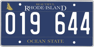 RI license plate 019644