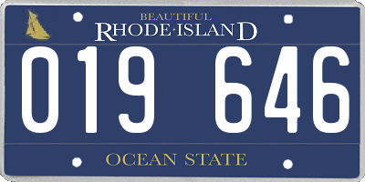 RI license plate 019646