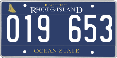 RI license plate 019653