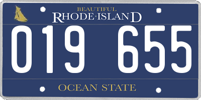 RI license plate 019655