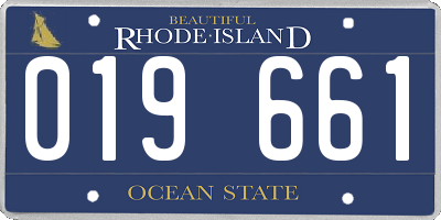 RI license plate 019661