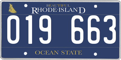 RI license plate 019663