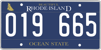 RI license plate 019665