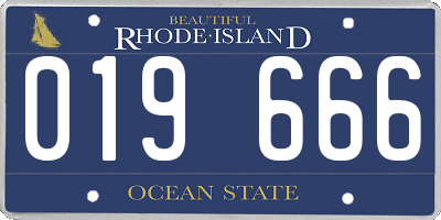 RI license plate 019666