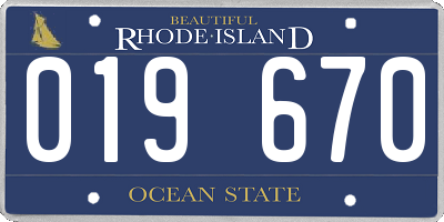 RI license plate 019670
