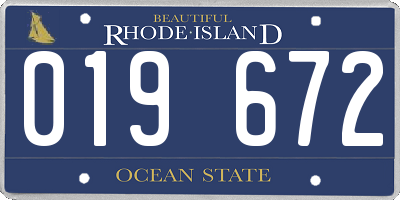 RI license plate 019672