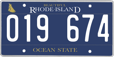 RI license plate 019674