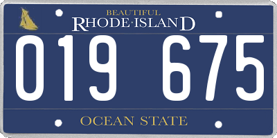 RI license plate 019675