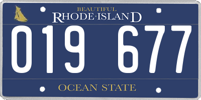 RI license plate 019677