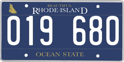 RI license plate 019680