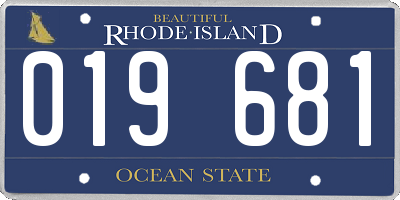 RI license plate 019681