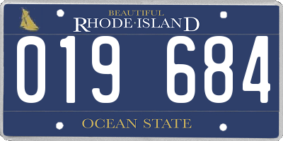 RI license plate 019684