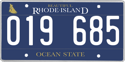 RI license plate 019685