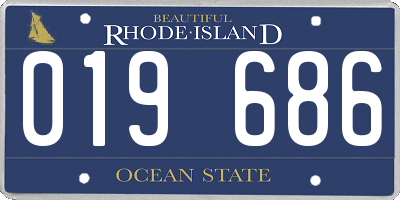 RI license plate 019686