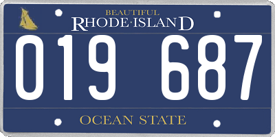 RI license plate 019687