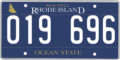 RI license plate 019696