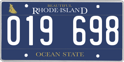 RI license plate 019698