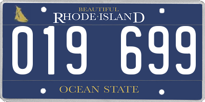 RI license plate 019699